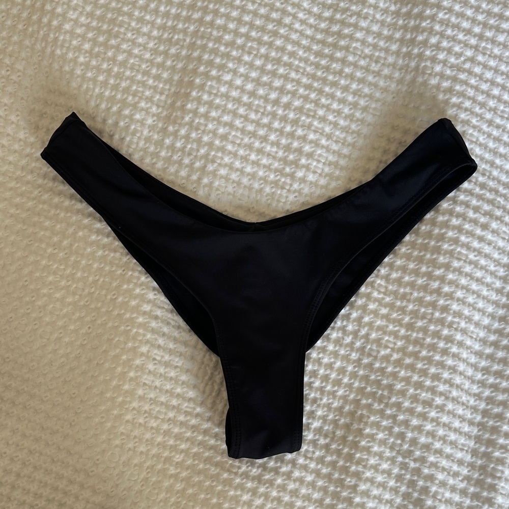 Frankie's Bikinis Black Katarina Cheeky Bikini Bottom